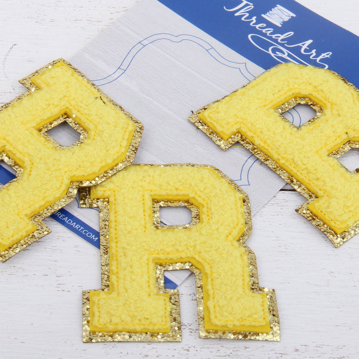  3 Iron-On Embroidered Letters - R